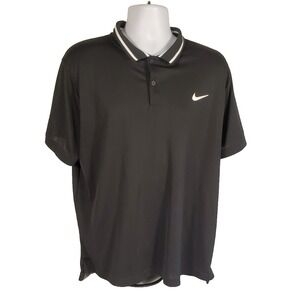 NIKE Golf Dri-FIT Men's‎ XL Black Polo Shirt Short Sleeves